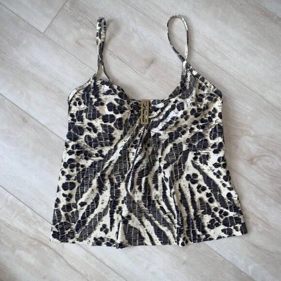 Amoressa Tankini Top Women's Size 6 US/14 US Animal Print Gold Underwire NWOT - Picture 2 of 12